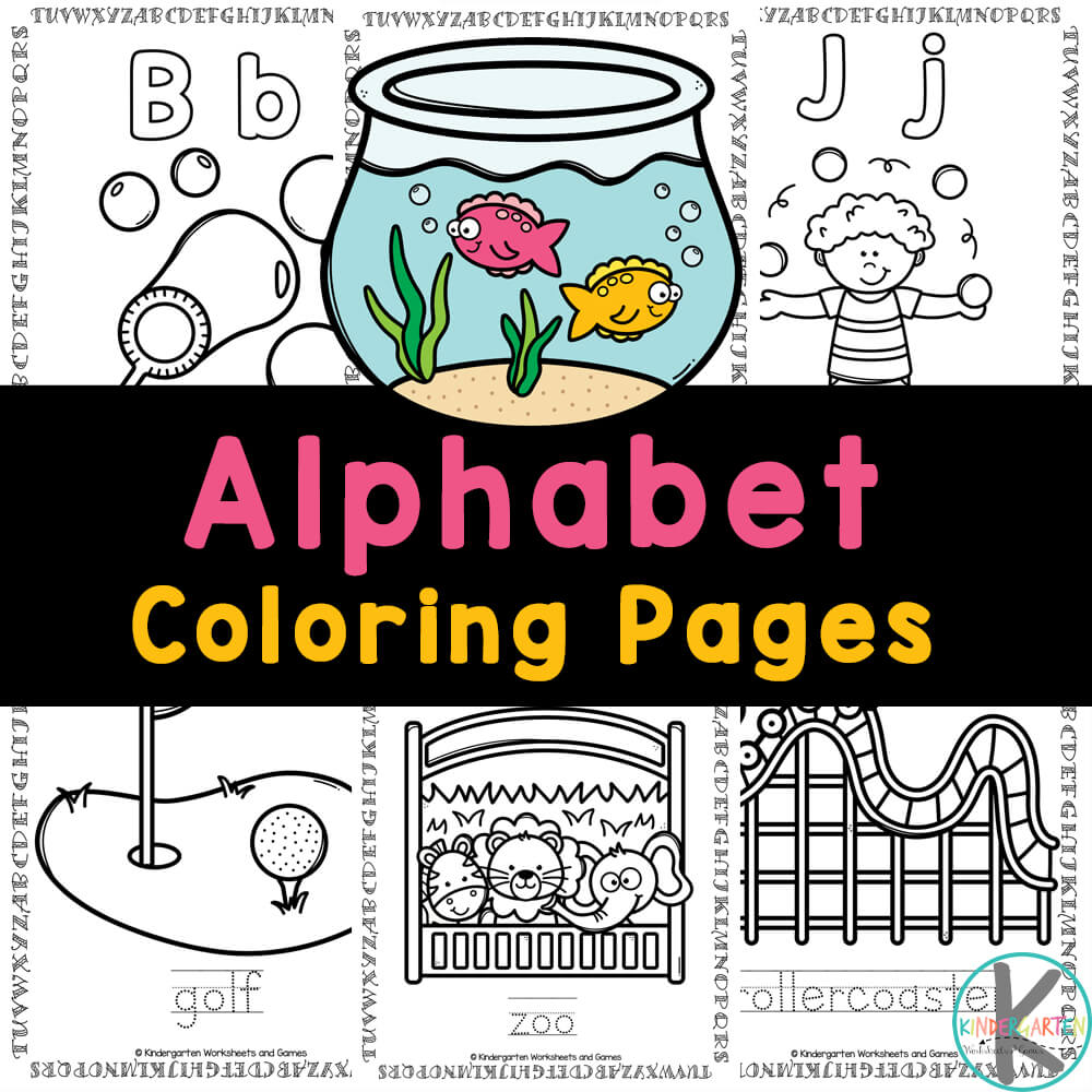 FREE Alphabet Printable ABC Coloring Worksheet Pages for Kids