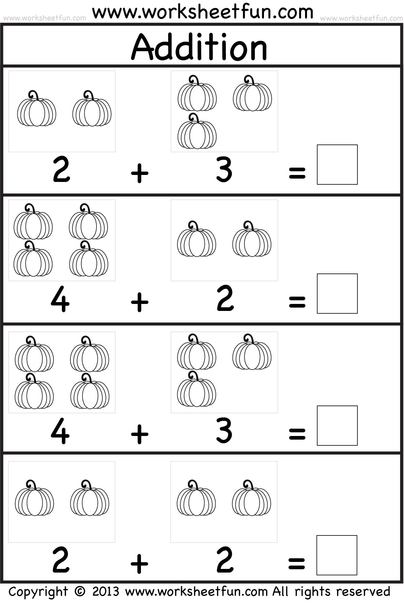 Fun Addition Practice for Kindergarten | MySchoolsMath.com