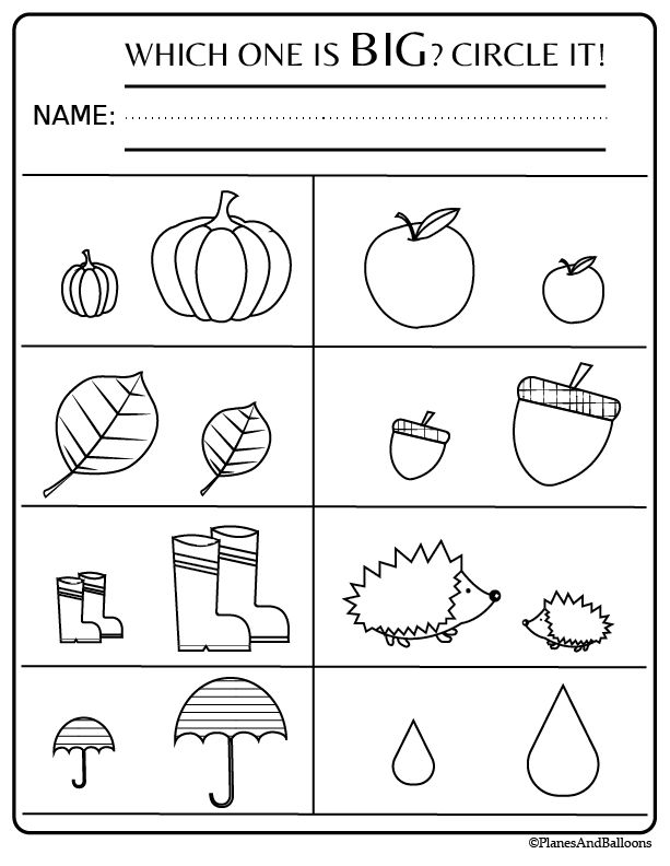 Fall Worksheets For Preschool (FREE Printable) - Planes &  Balloons