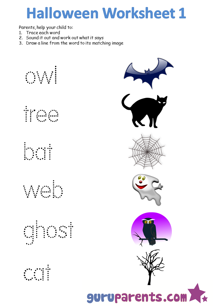 free printable kindergarten halloween worksheets