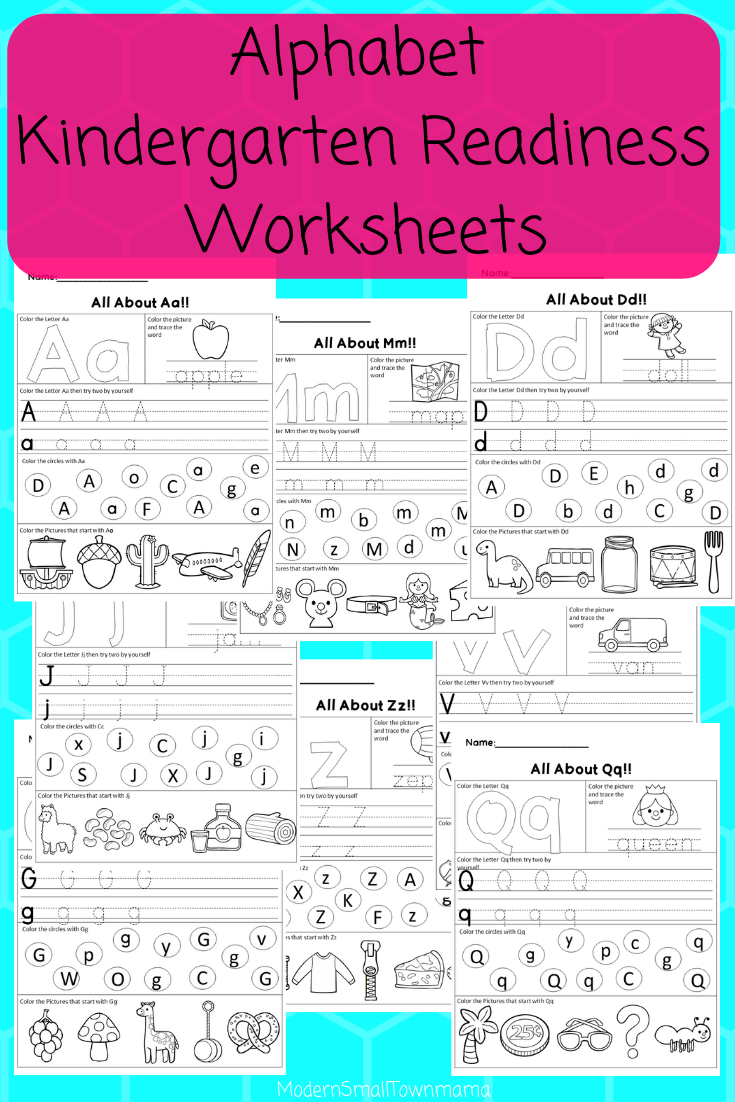 free printable kindergarten readiness worksheets