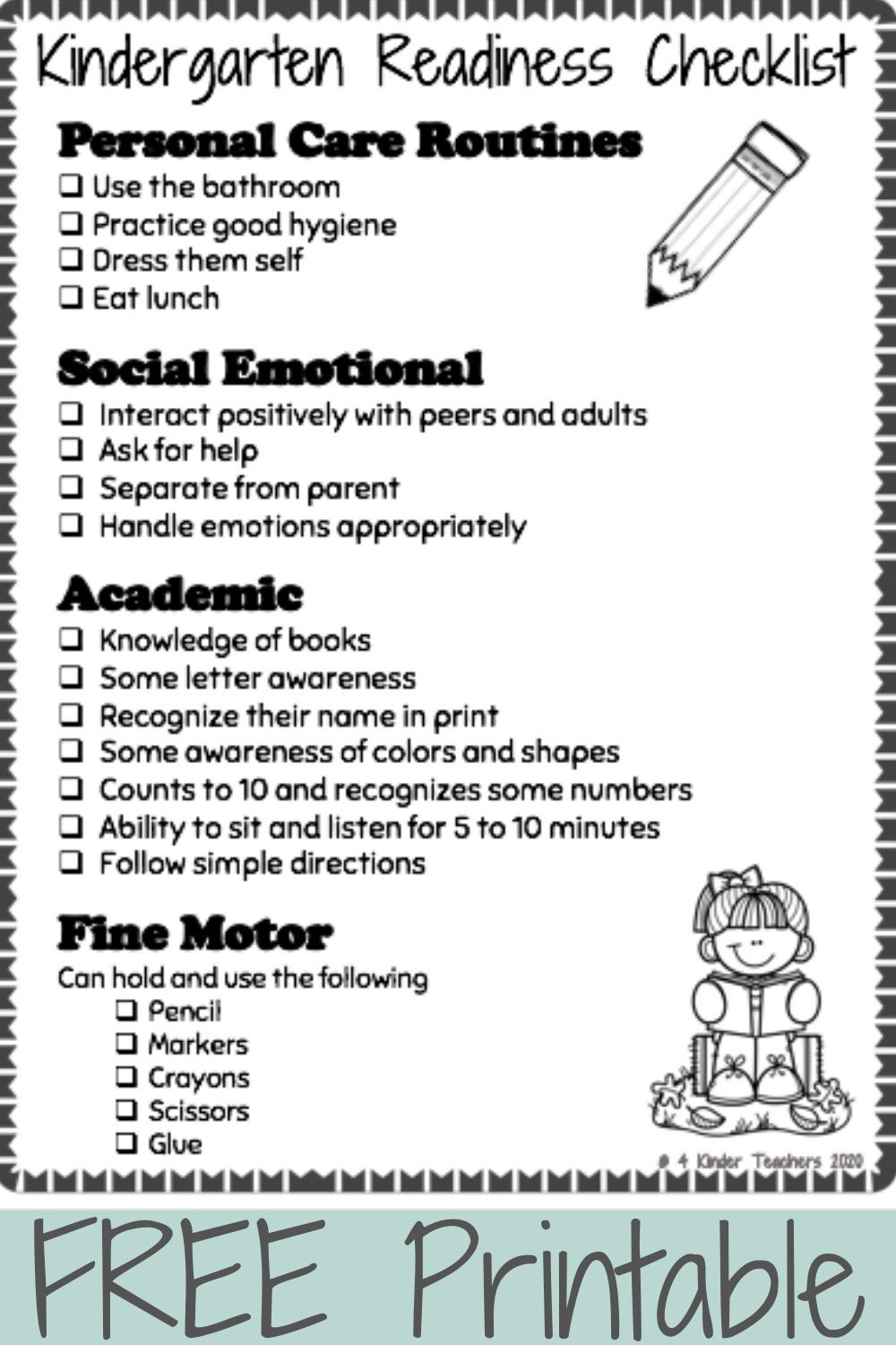 kindergarten-readiness-checklist-free-printable-worksheets-library for Free Printable Kindergarten Assessment Checklist Kindergarten Readiness Checklist FREE Printable - Worksheets Library for Free Printable Kindergarten Assessment Checklist