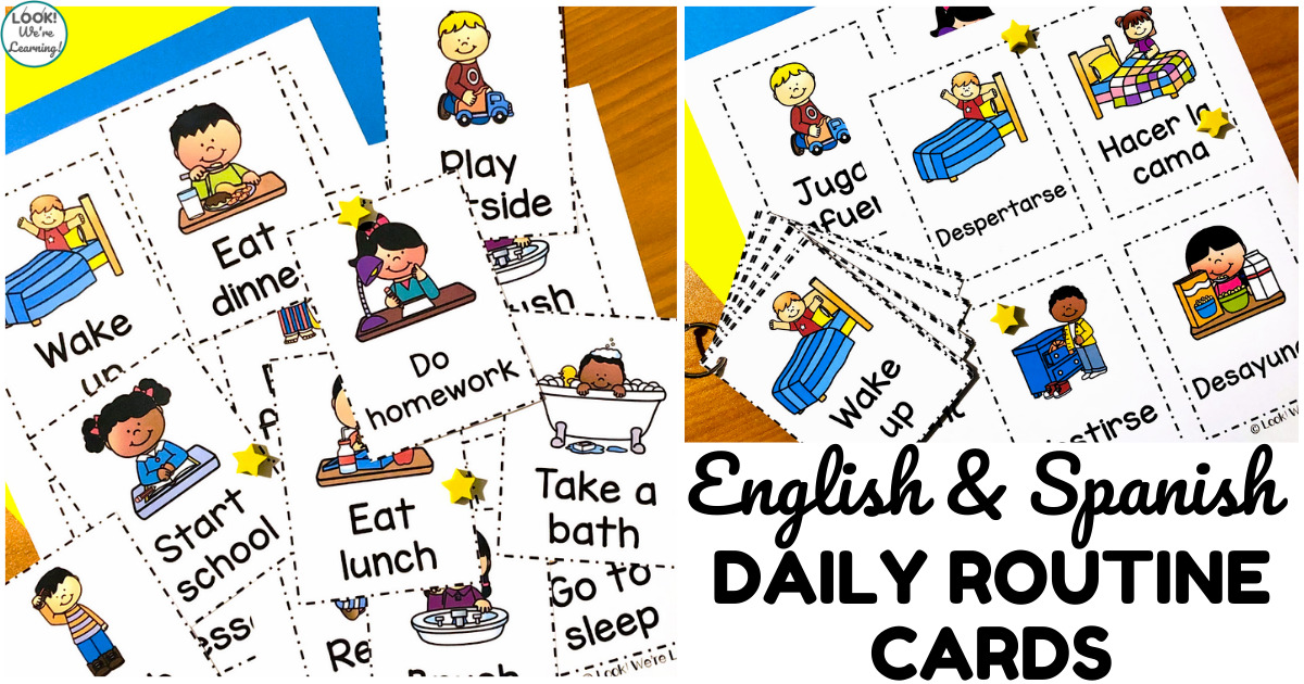 Free Daily Routine Cards for Kids - Look! Were Learning!