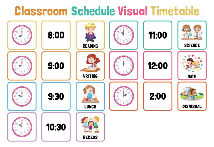free printable kindergarten schedule cards