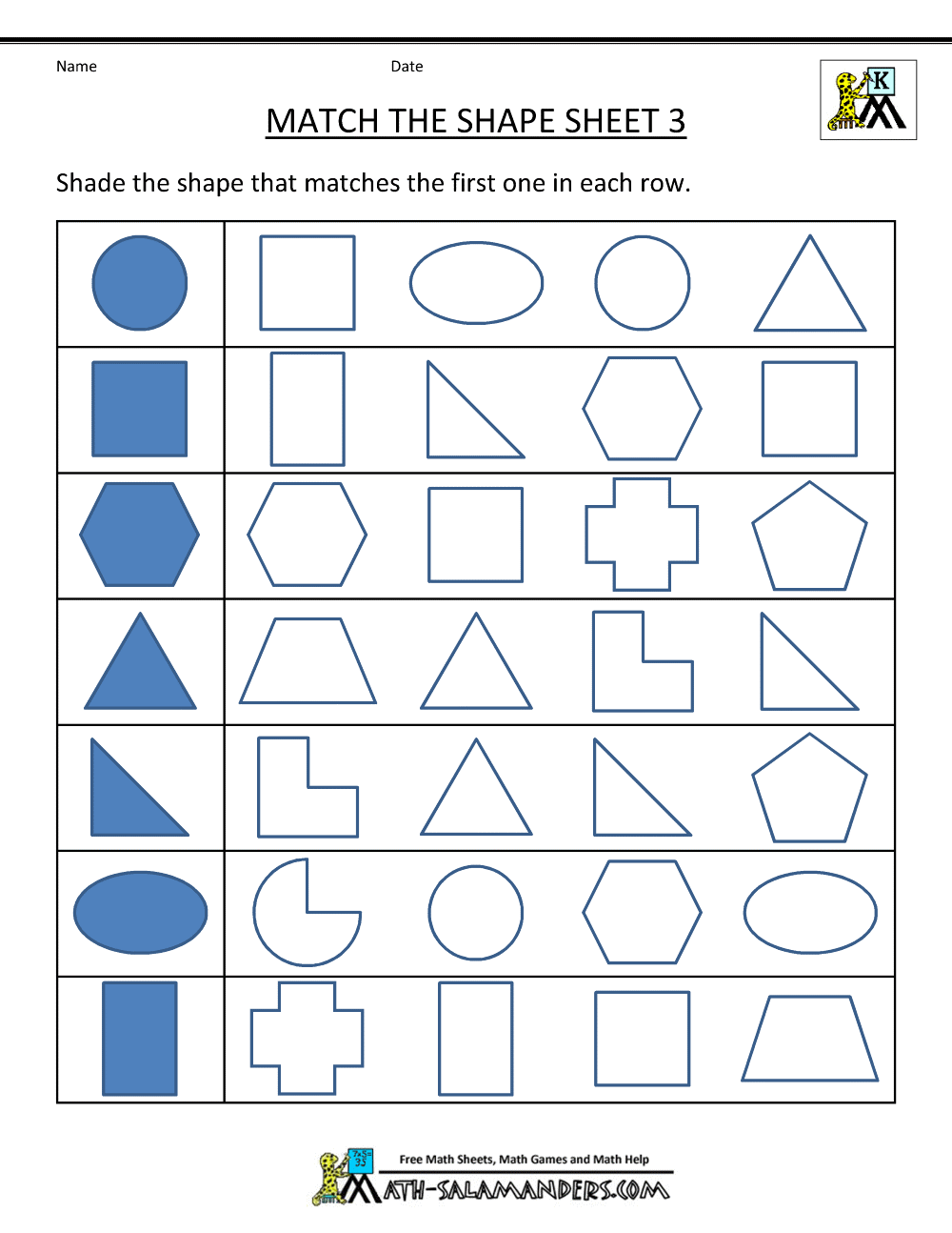 free printable kindergarten shapes worksheet
