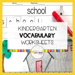 free printable kindergarten vocabulary worksheets