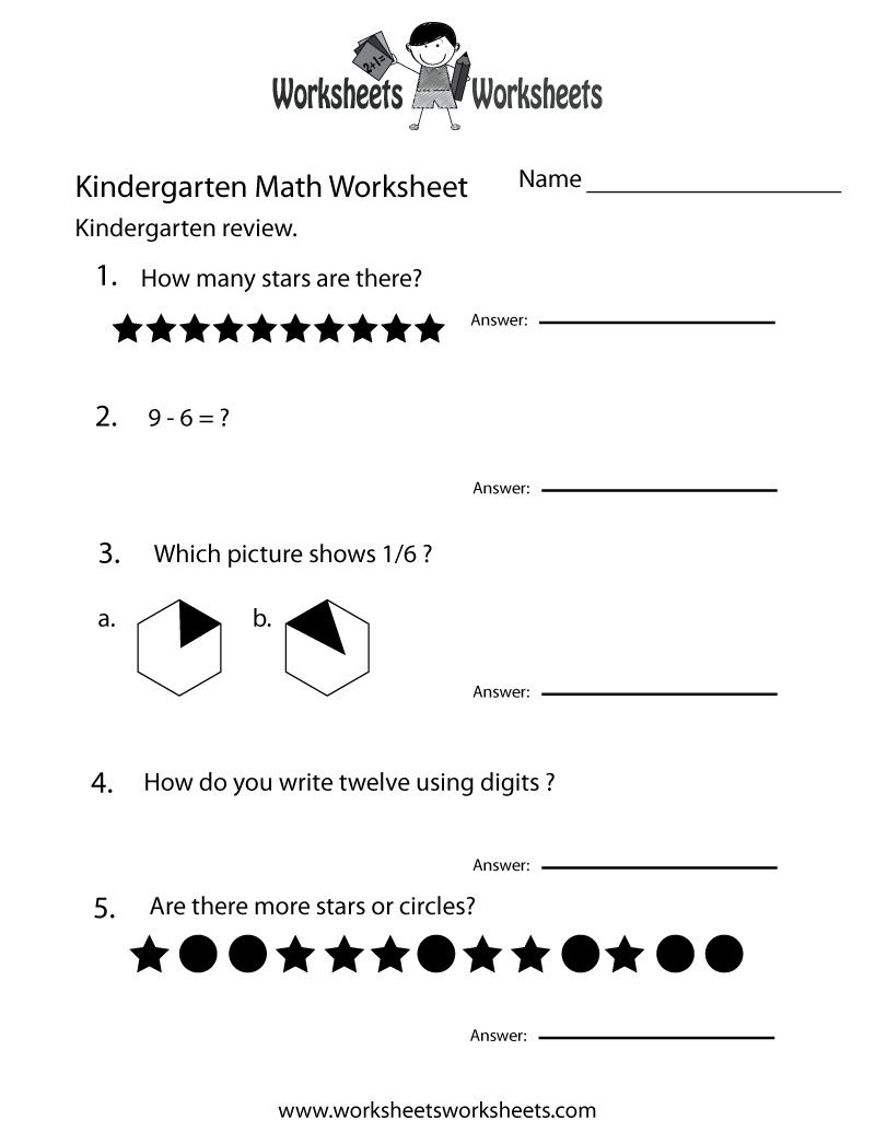 free printable kindergarten worksheet math