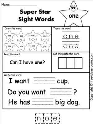 free printable kindergarten writing words worksheet