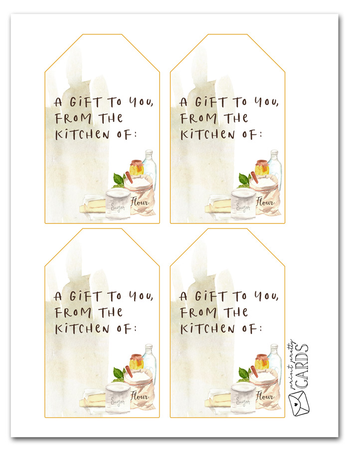free printable kitchen gift tags