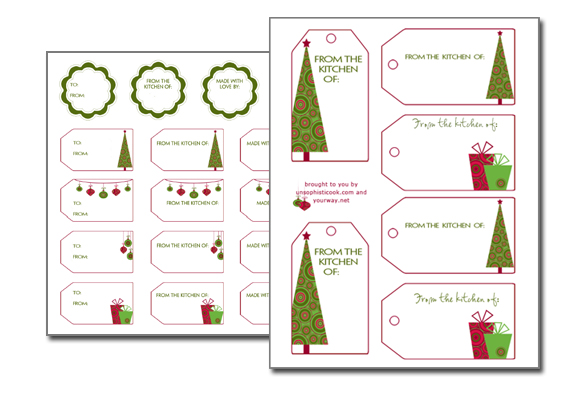 free printable kitchen gift tags