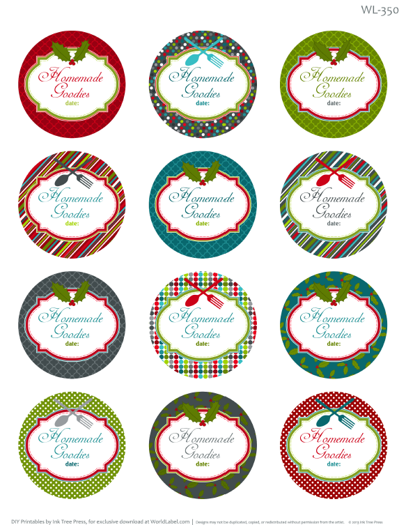 free printable labels for baked goods