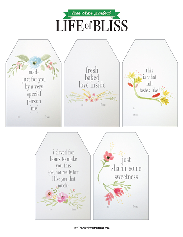 Free Printable Baked Goods Tags - Less Than Perfect Life of Bliss
