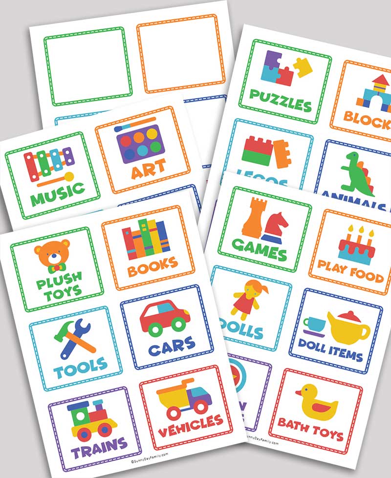 Free Printable Toy Storage Labels &  Toy Organizing Tips | Sunny ...