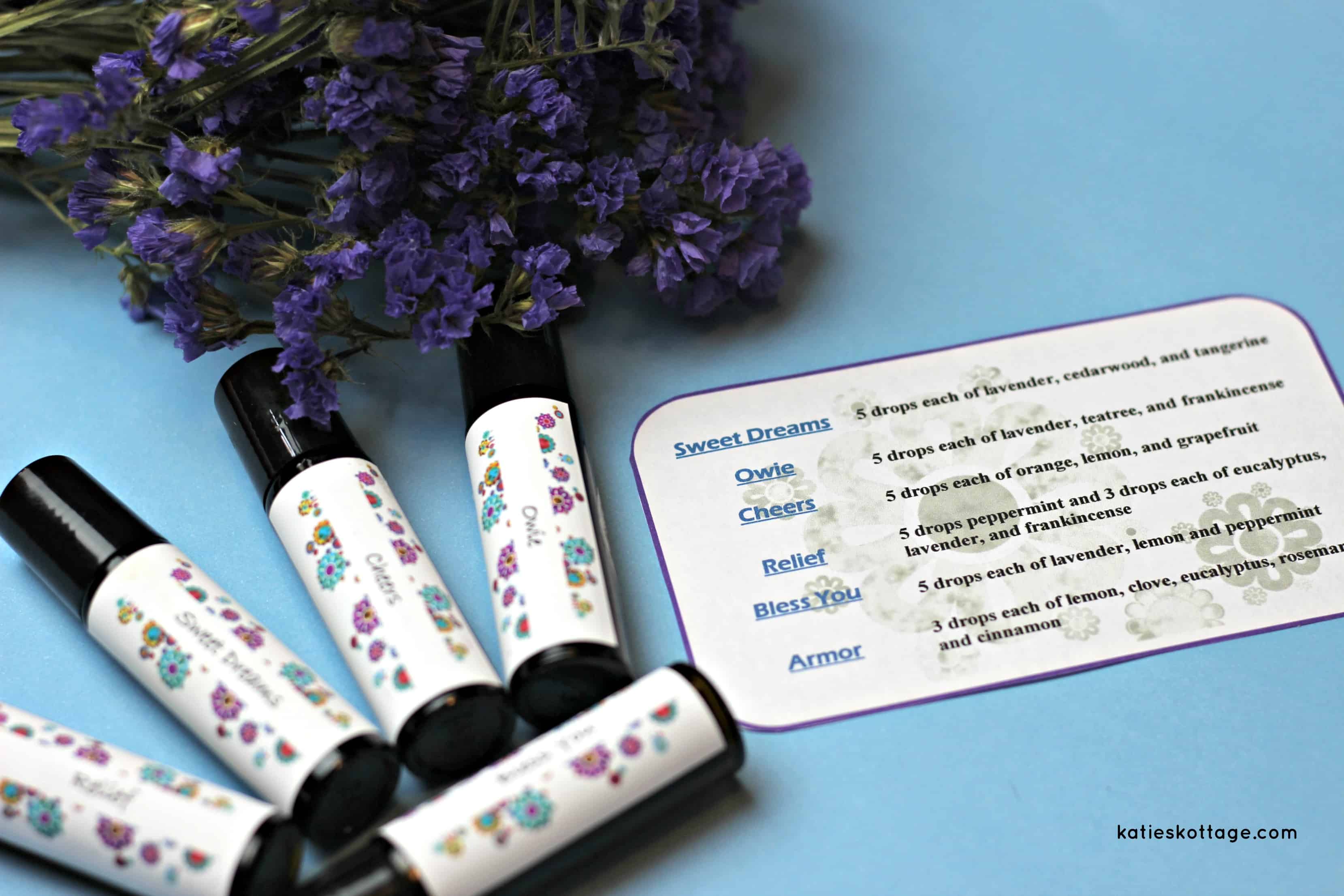 Roller Bottle Recipes with Free Printable Labels - KatiesKottage