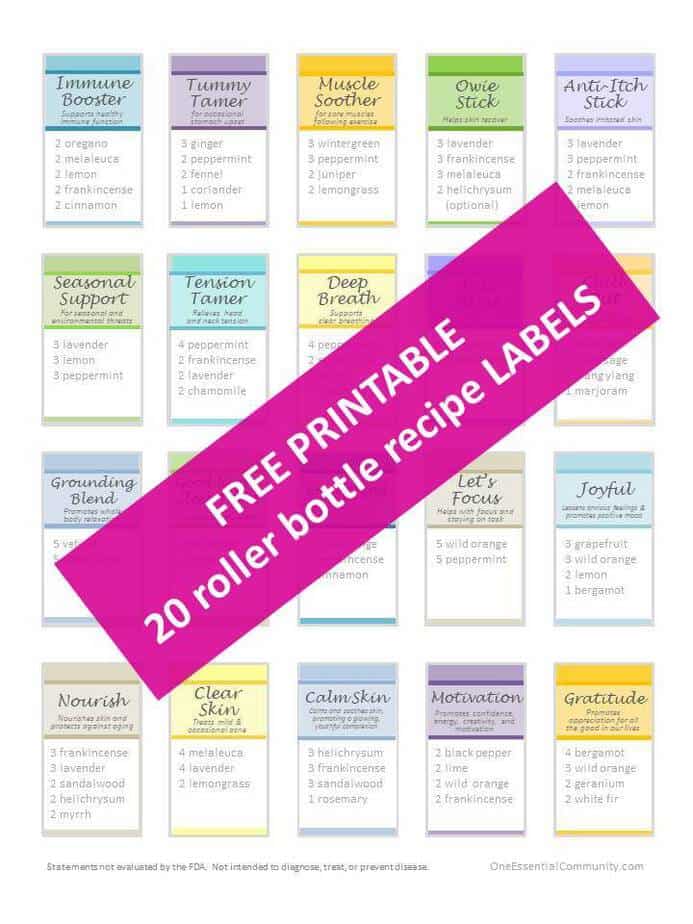 free printable labels for essential oils