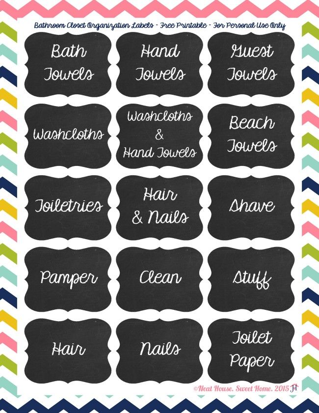Bathroom Labels: Free Printable to Organize it All