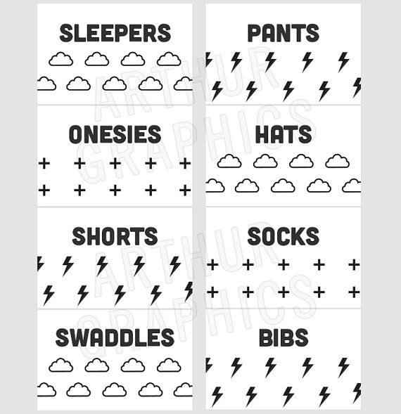 Modern Printable Nursery Drawer Labels / Basket Labels Print ...