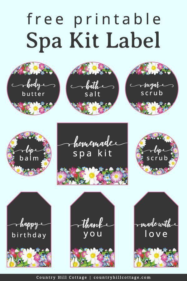 free printable labels for spa party
