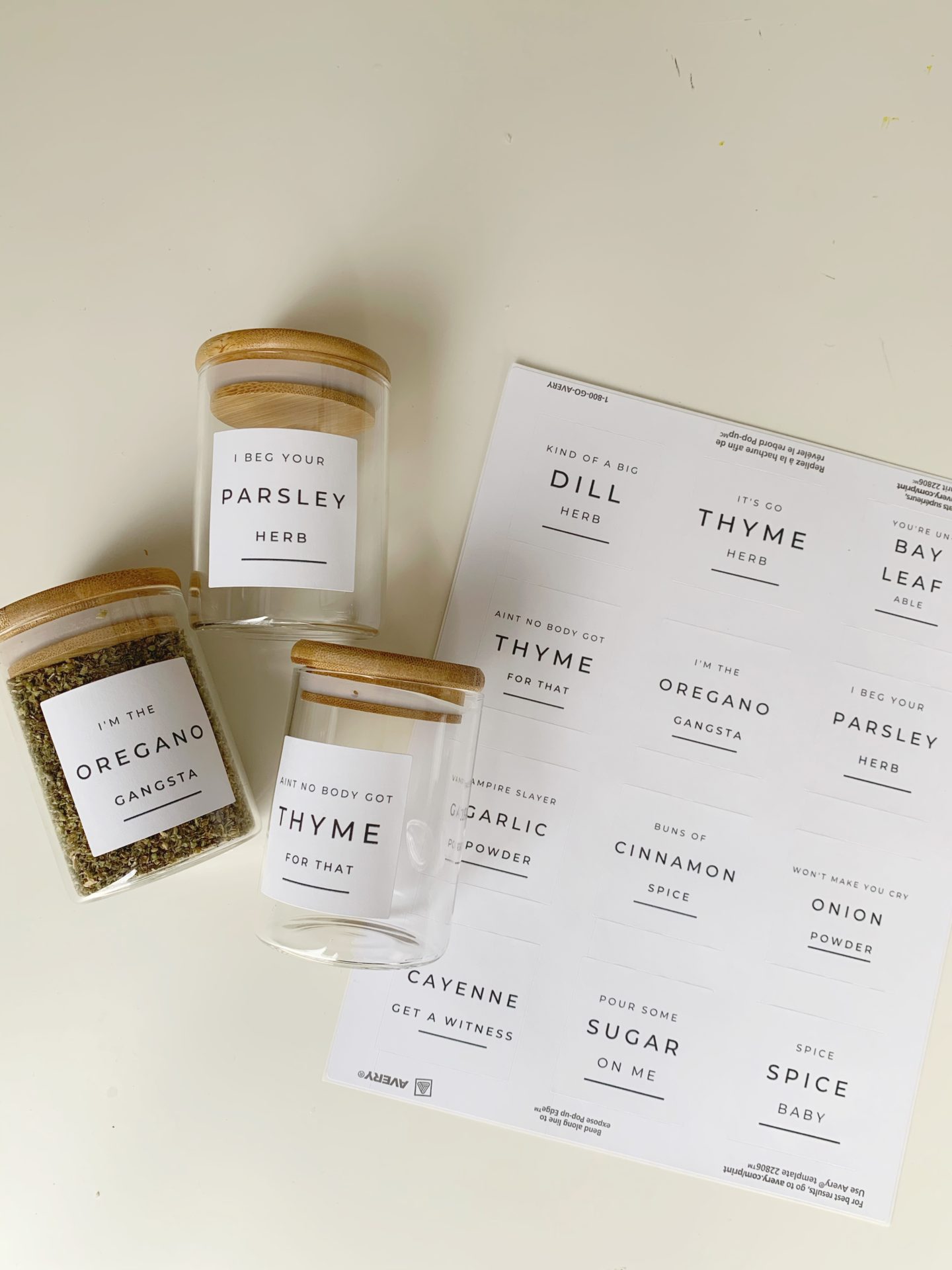 free printable labels for spice jars