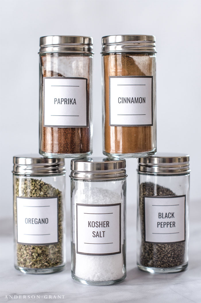free printable labels for spice jars