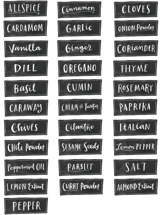 free printable labels for spice jars