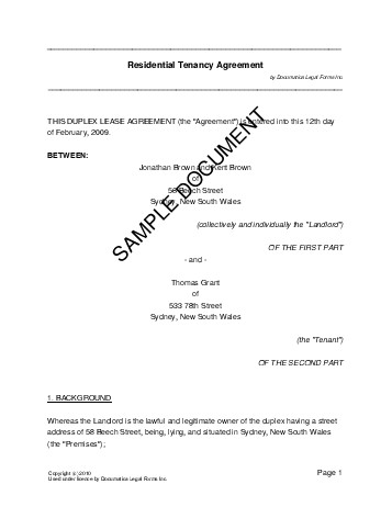 free printable lease agreement australia