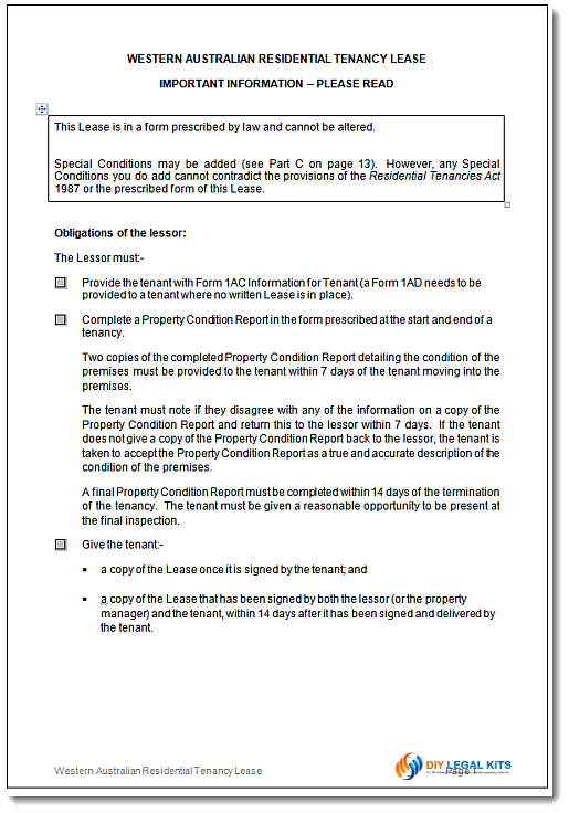 free printable lease agreement australia