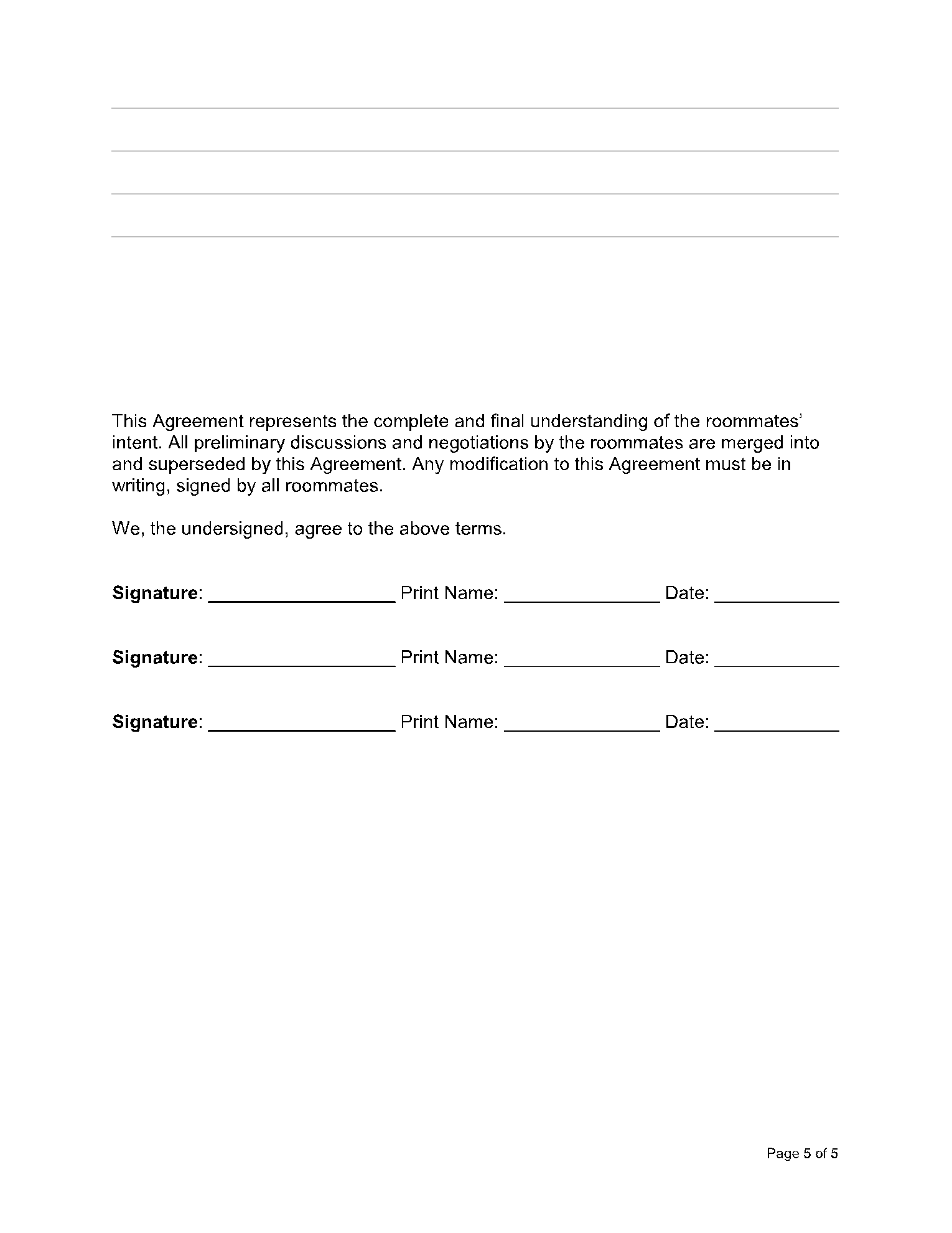 Free California Room Rental Agreement (PDF Sample) - CocoSign