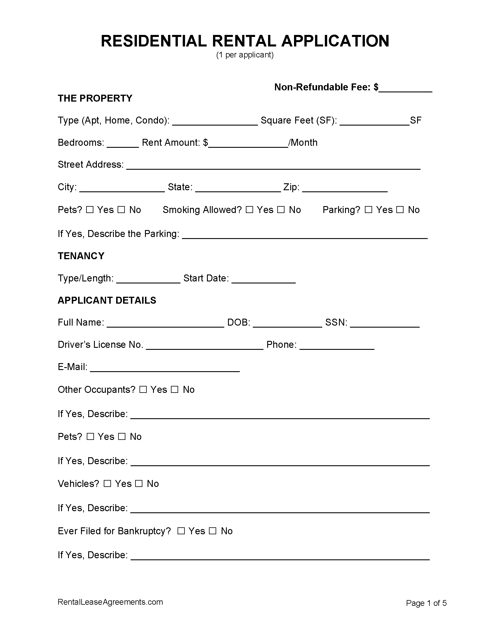 free printable lease agreement mo