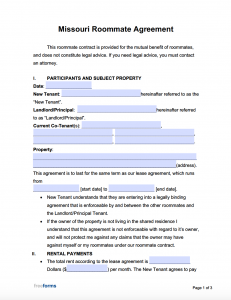 free printable lease agreement mo