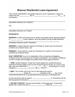 Free Missouri Residential Lease Agreement | PDF