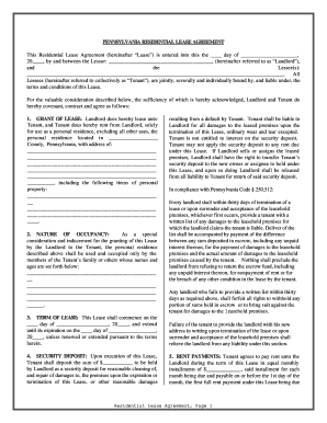 free printable lease agreement pa