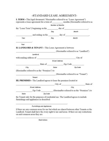free printable lease agreement pa