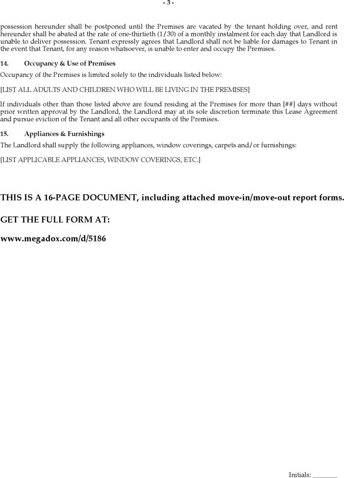 Free Residential Lease Agreement Saskatchewan - PDF | 220KB | 3 ...