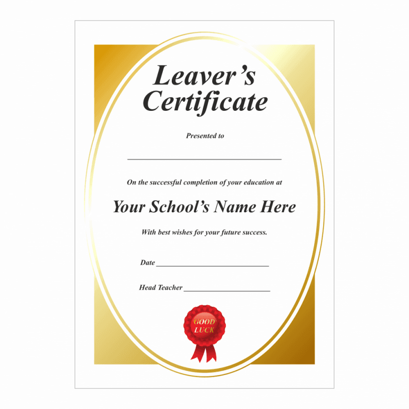 Gold Leavers Certificates
