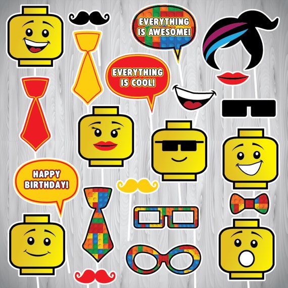 free printable lego photo booth props