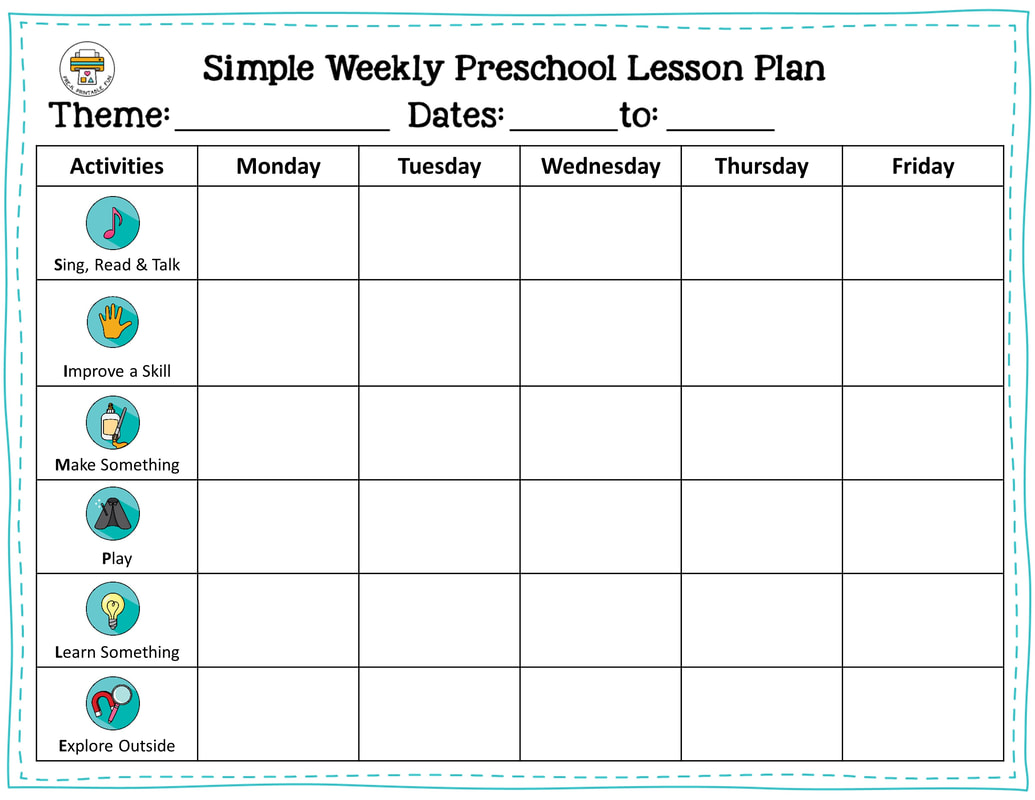Free Preschool Lesson Planning Resources PreK Printable Fun