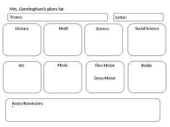free printable lesson plan template for preschool