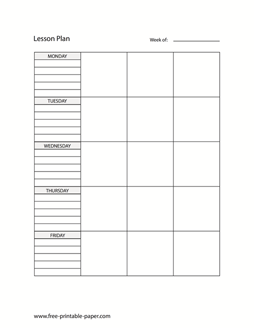 Printable Lesson Plan Template - Blank Lesson Plan - Free ...