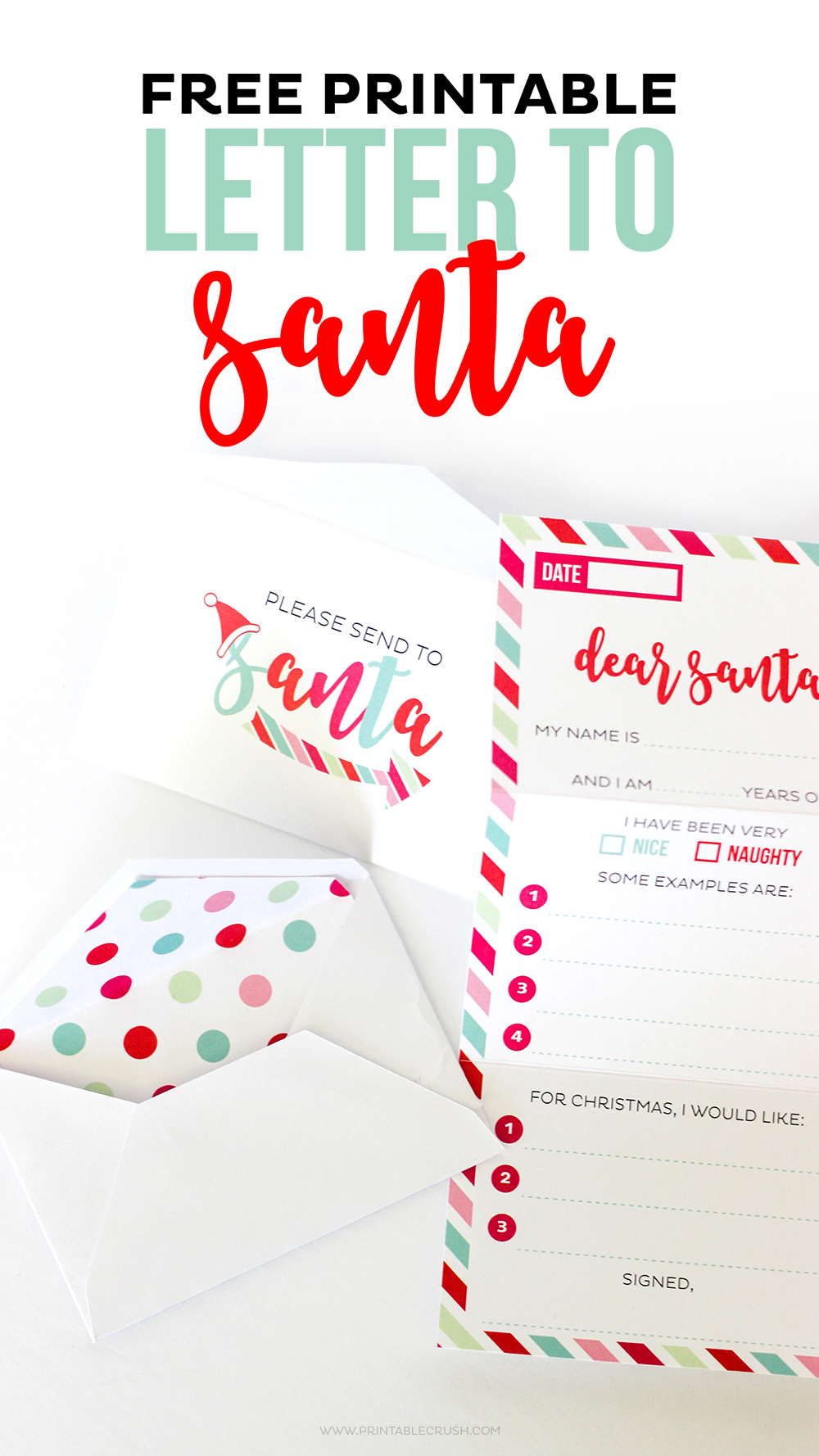 free printable letters from santa and envelopes