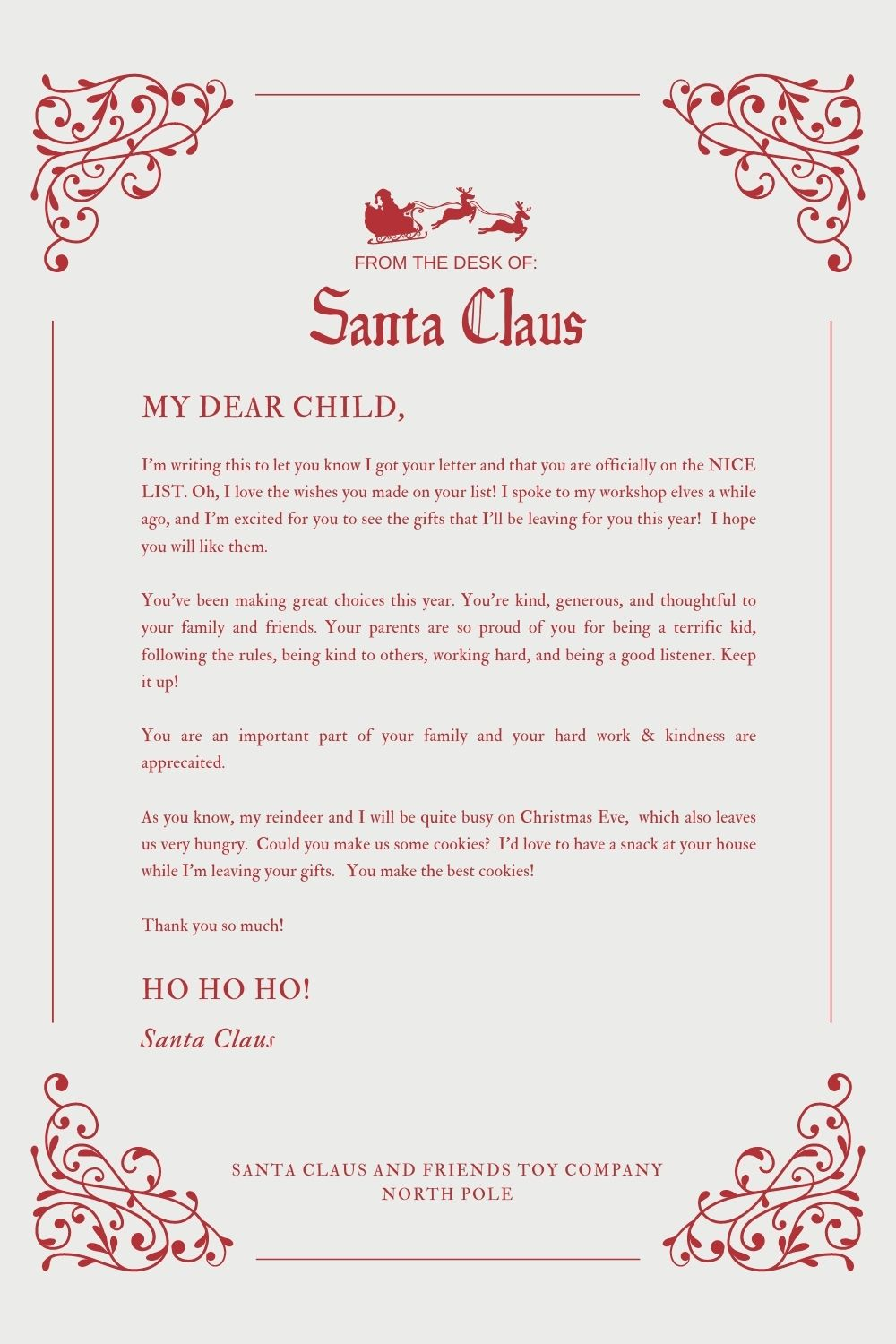 free printable letters from santa pdf