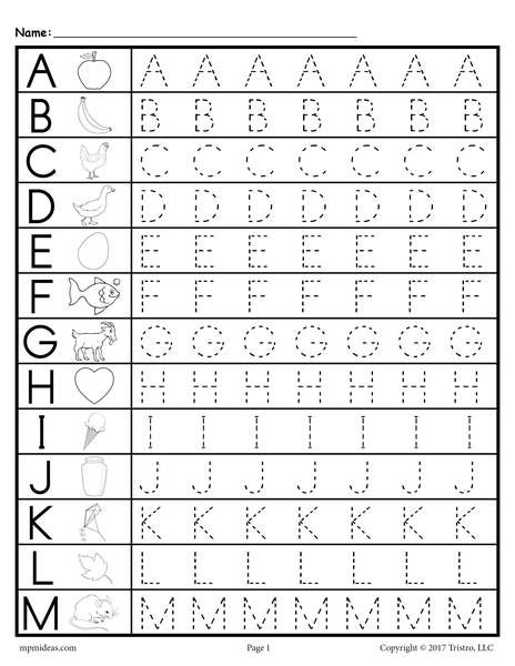free printable letters of the alphabet to trace