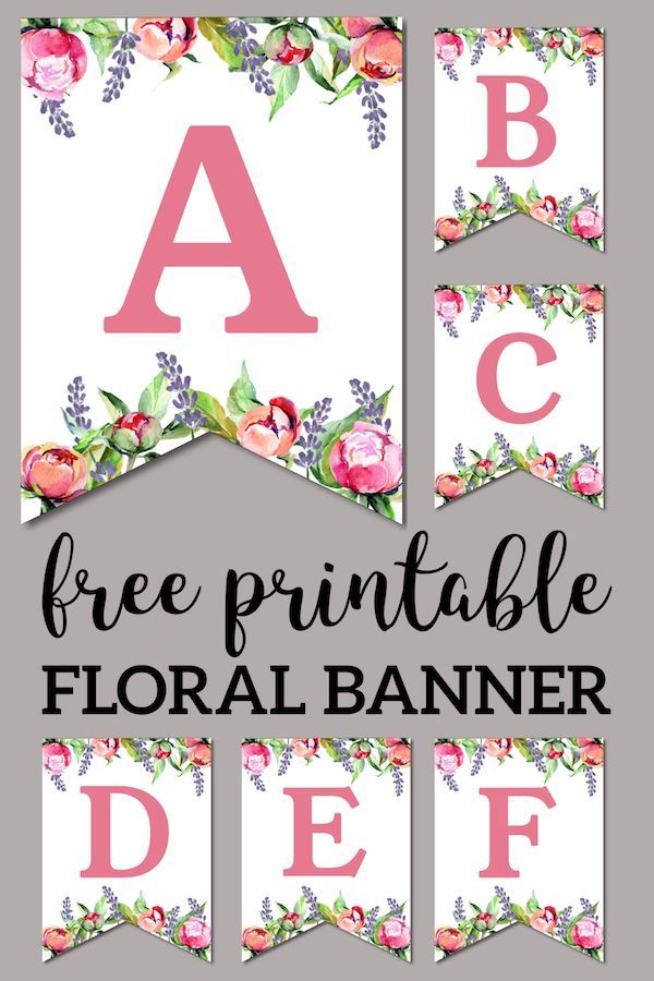 Floral Free Printable Alphabet Letters Banner - Paper Trail Design