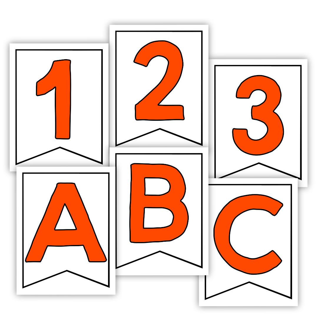 Large Banner Letters And Numbers - Red (PDF) - Sunshine And Rainy Days