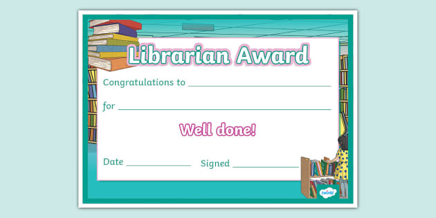 free printable library awards