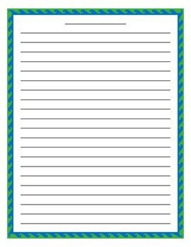 Wave Border Lined Paper Blue and Green