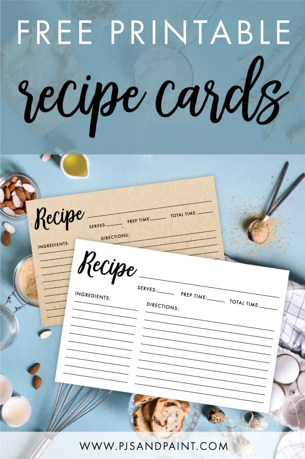 free printable lined recipe cards 4x6