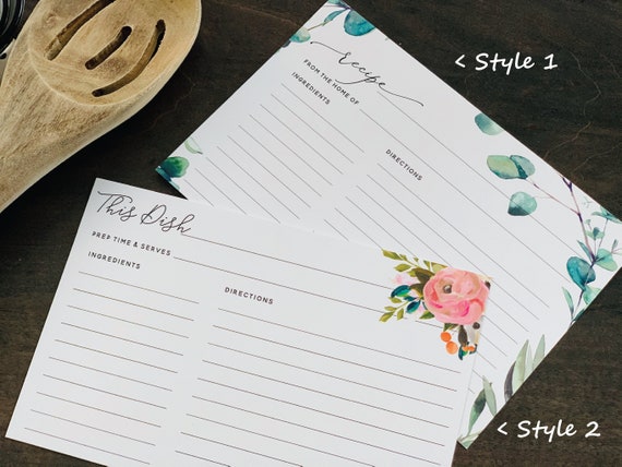 free printable lined recipe cards 4x6