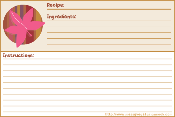 Black And White Printable Recipe Card