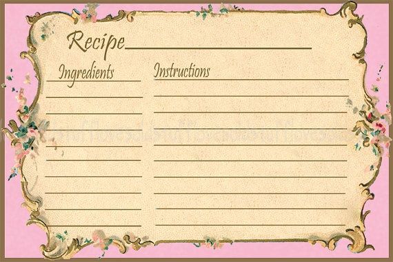 free printable lined recipe cards 4x6